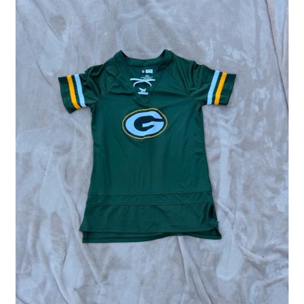 NFL Team Apparel Green Bay Packers Lace-Up Jersey Women’s Medium